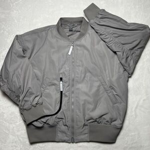 ADIDAS BY STELLA MCCARTNEY BOMBER Boxy JACKET Sz L Womens Gray Beige